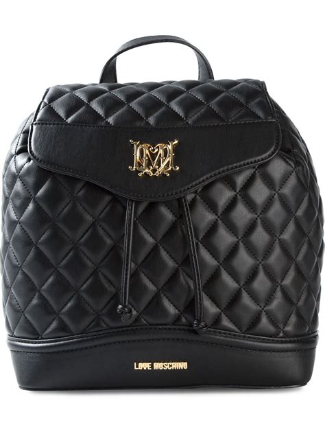 love moschino quilted backpack.